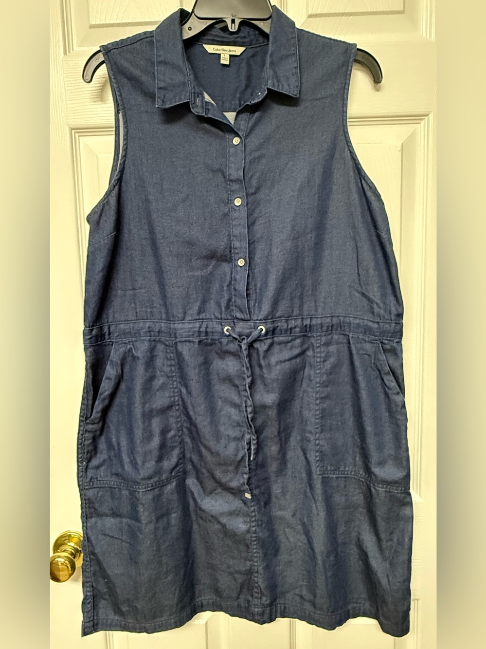 Calvin Klein Jeans Navy Blue Denim-Look Top